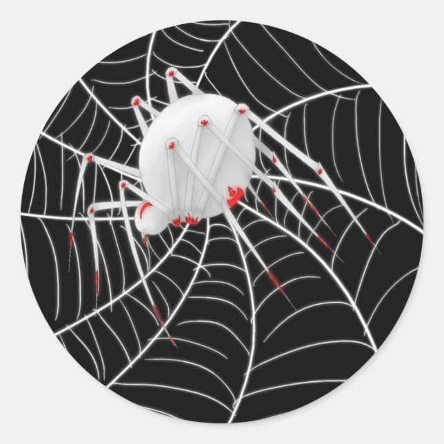 White Widow Classic Round Sticker (Front)