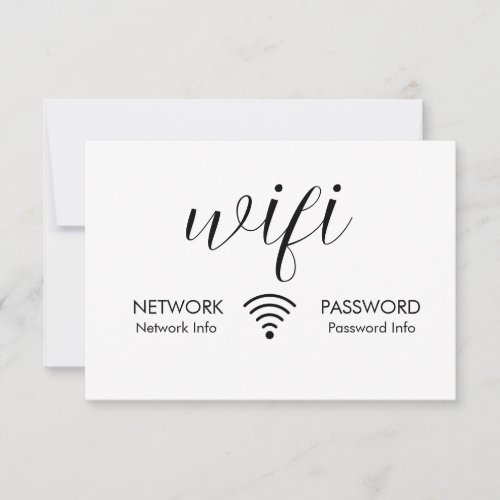 White Wifi Password Sign Black Wifi Network Info