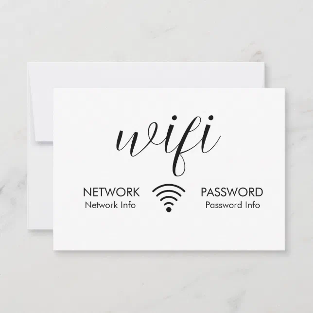 White Wifi Password Sign Black Wifi Network Info | Zazzle