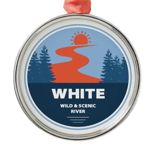 White Wild and Scenic River Oregon Metal Ornament