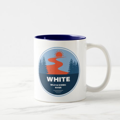 White Wild and Scenic River Oregon Two_Tone Coffee Mug