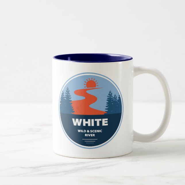 White Wild and Scenic River Oregon Two-Tone Coffee Mug (Right)