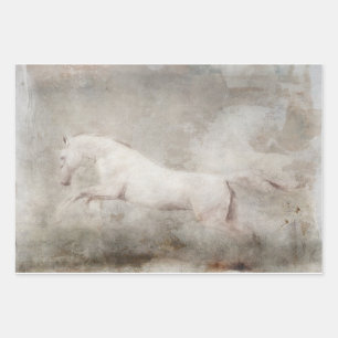 White Wild Horse Decoupage Paper
