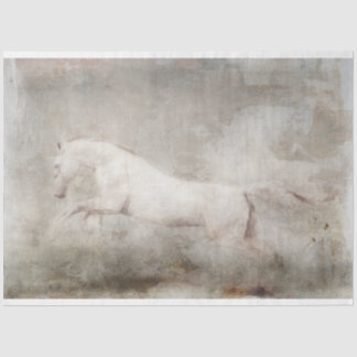 White Wild Horse Decoupage Tissue Paper