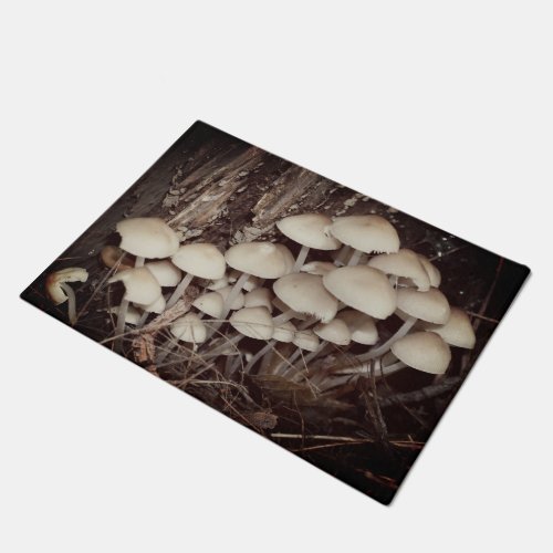 White Wild Mushroom Cluster  Doormat