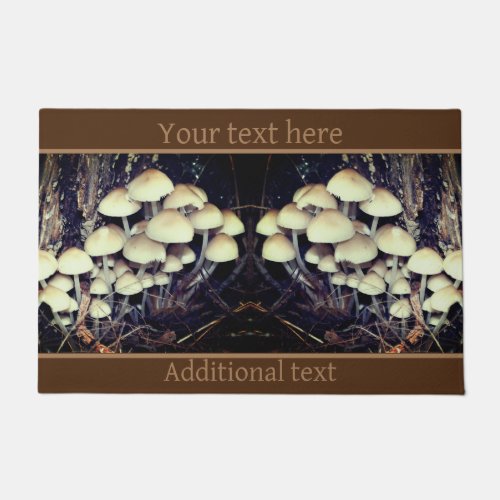 White Wild Mushroom Cluster Personalized Doormat