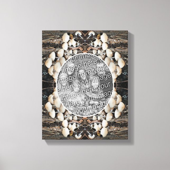 White Wild Mushrooms Create Your Own Photo Canvas Print (Front)
