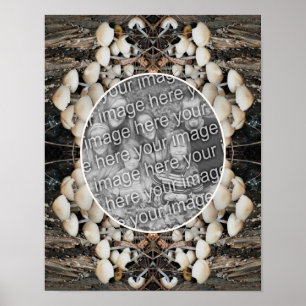 White Wild Mushrooms Nature Create Your Own Photo Poster