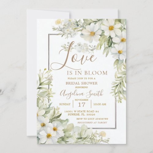 White Wildflower Bridal Shower Bridal Invitation