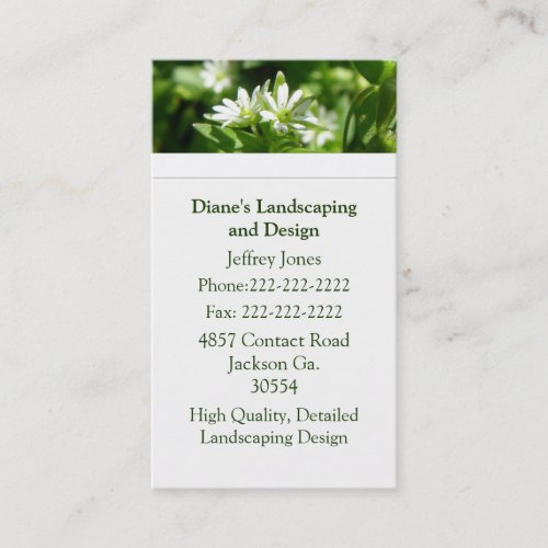 White Wildflower Business Card