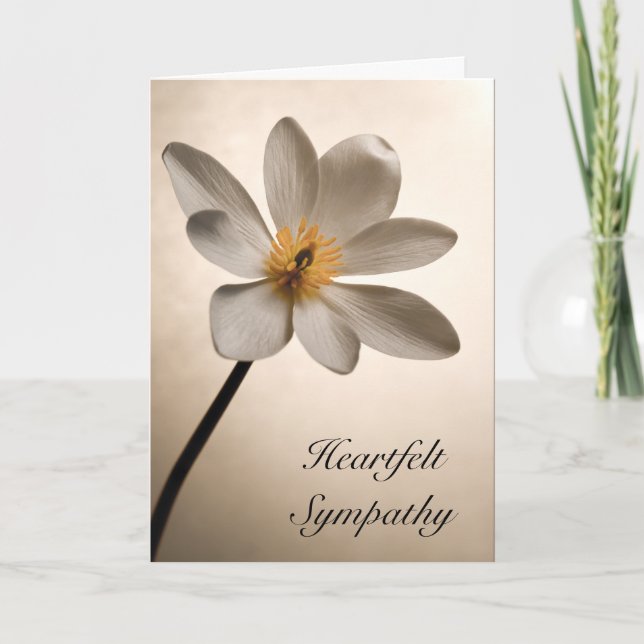 White Wildflower Sympathy Card (Front)