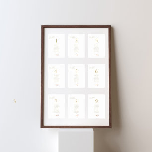 White Wildflower Wedding Guestlist Table Number