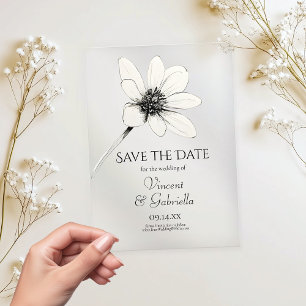 White Wildflower Wedding Save the Date