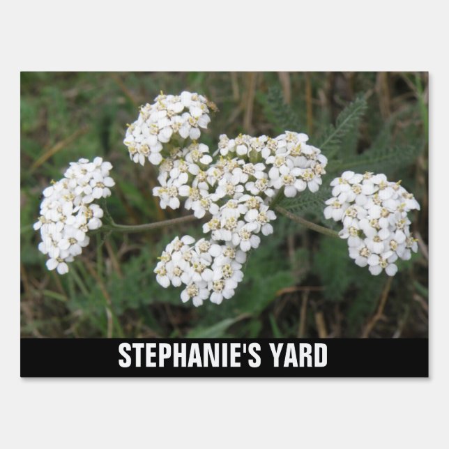 White Wildflowers Custom Yard Sign (Front)
