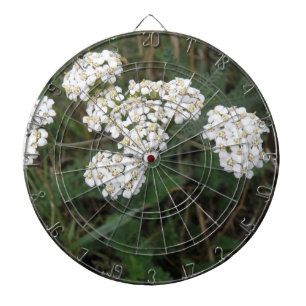 White Wildflowers Dart Board