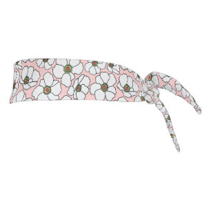 White Wildflowers On Pink Tie Headband