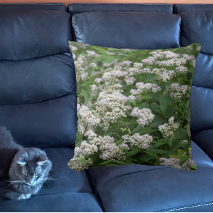 White Wildflowers Pillow