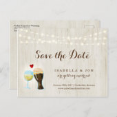 White Wine & Beer Toast Save the Date Postcard (Front/Back)