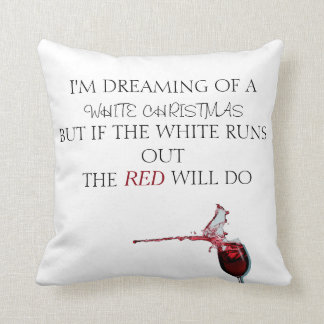 "White Wine Christmas" Comical Christmas Throw Pillow