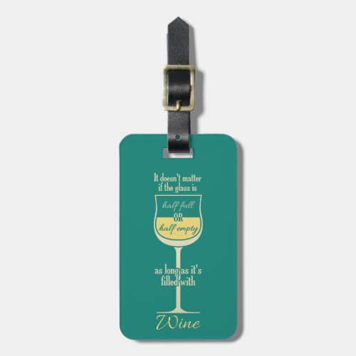 White Wine Glass custom luggage tag