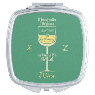 White Wine Glass custom pocket mirror
