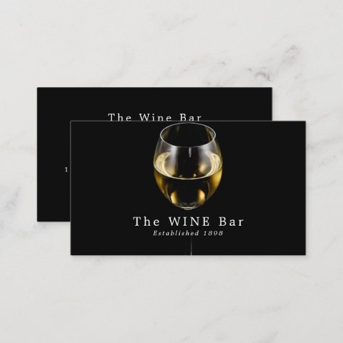 White Wine Glass Wine BarWinery Business Card