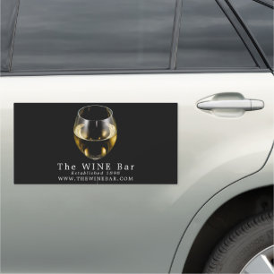 White Wine Glass, Wine Bar/Winery Car Magnet