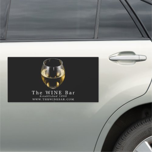 White Wine Glass Wine BarWinery Car Magnet