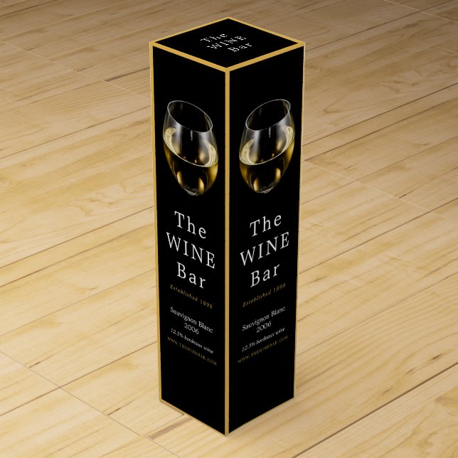 White Wine Glass, Wine Bar/Winery Wine Box (Front)