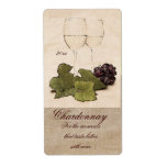 White Wine Glasses With Grapes Wine Label at Zazzle