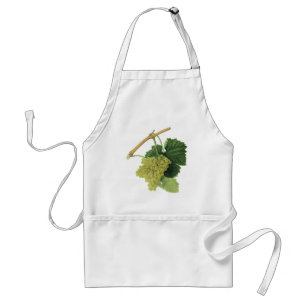 White Wine Grapes on the Vine, Vintage Food Fruit Adult Apron