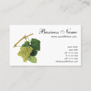 White Wine Grapes on the Vine, Vintage Food Fruit Business Card