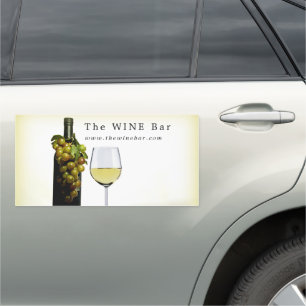 White Wine & Grapes, Wine Bar/Winery Car Magnet