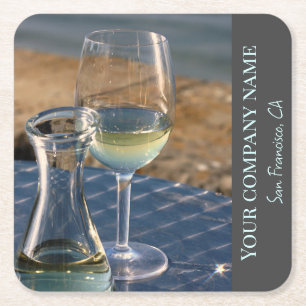 White wine Paper Coaster for wine shop or vinery