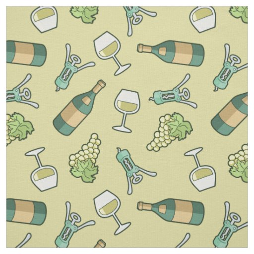 White Wine Pattern Fabric