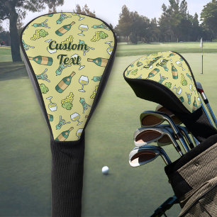 White Wine Pattern Golf Head Cover