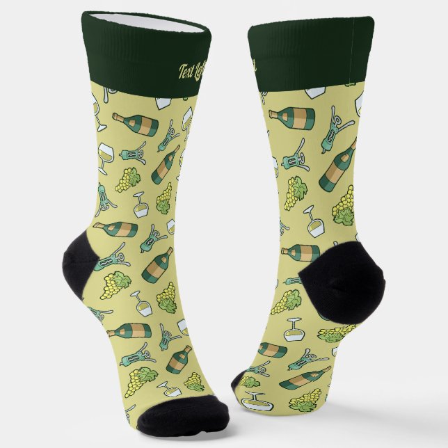 White Wine Pattern Socks (Angled)