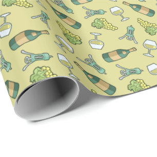 White Wine Pattern Wrapping Paper