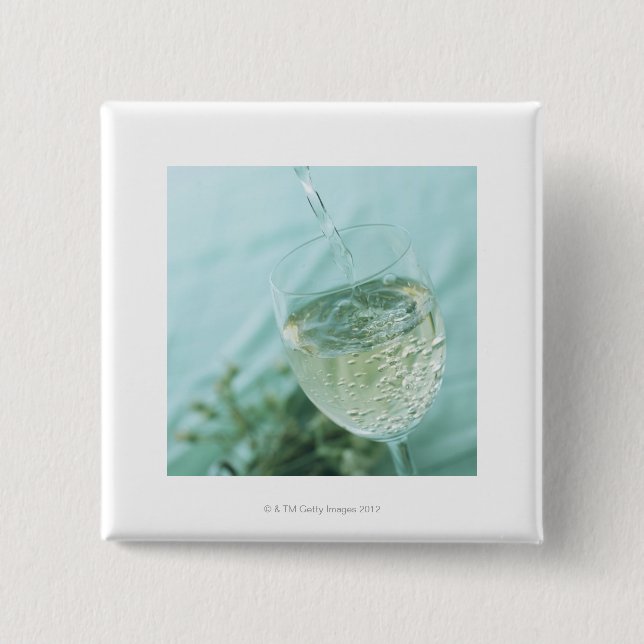 White Wine Pinback Button (Front)