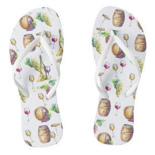 White Wine Red Vineyard Wine Tasting Flip Flops