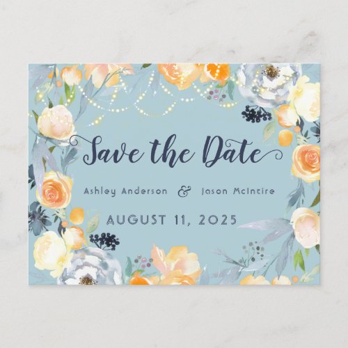 WHITE WINE  ROSES Save The Date Postcard