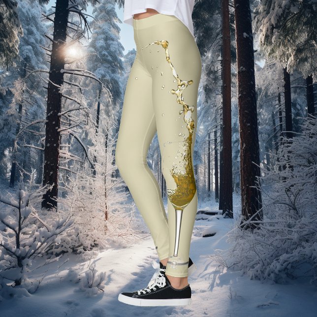 White Wine Splashed Celebration Wedding Leggings (Creator Uploaded)