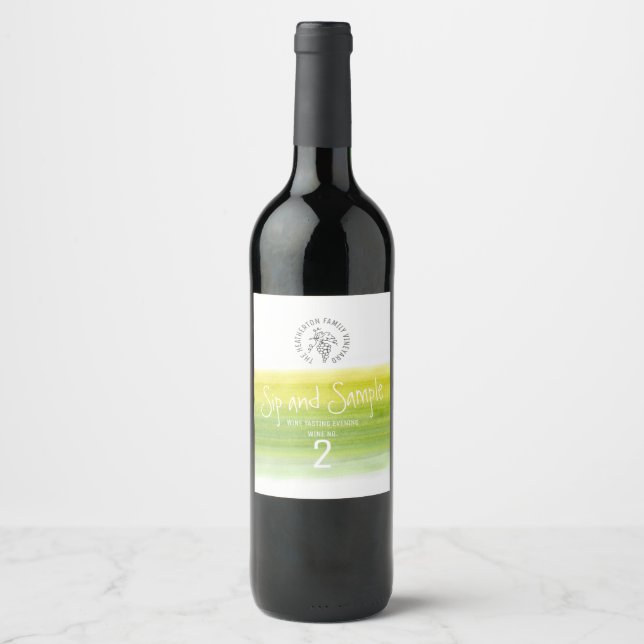 White wine tasting wine number labels (Front)