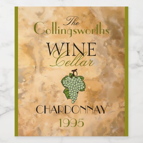 White Wine Vintage Look Personalized Bottle Label