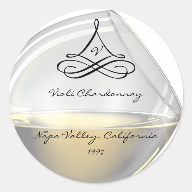White Wine Wine Bottle Labels (Front)