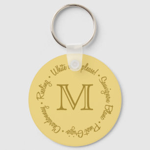 White Wines custom monogram key chains