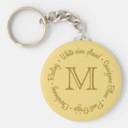 White Wines custom monogram key chains