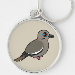 White-winged Dove Premium Round Keychain