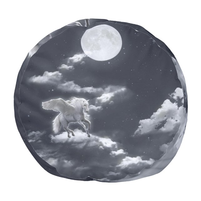 White winged horse: moonlit sky. pouf (Bottom)