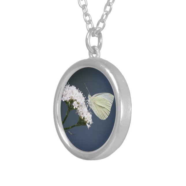 White Winged Wonder Butterfly Necklace (Front Right)
